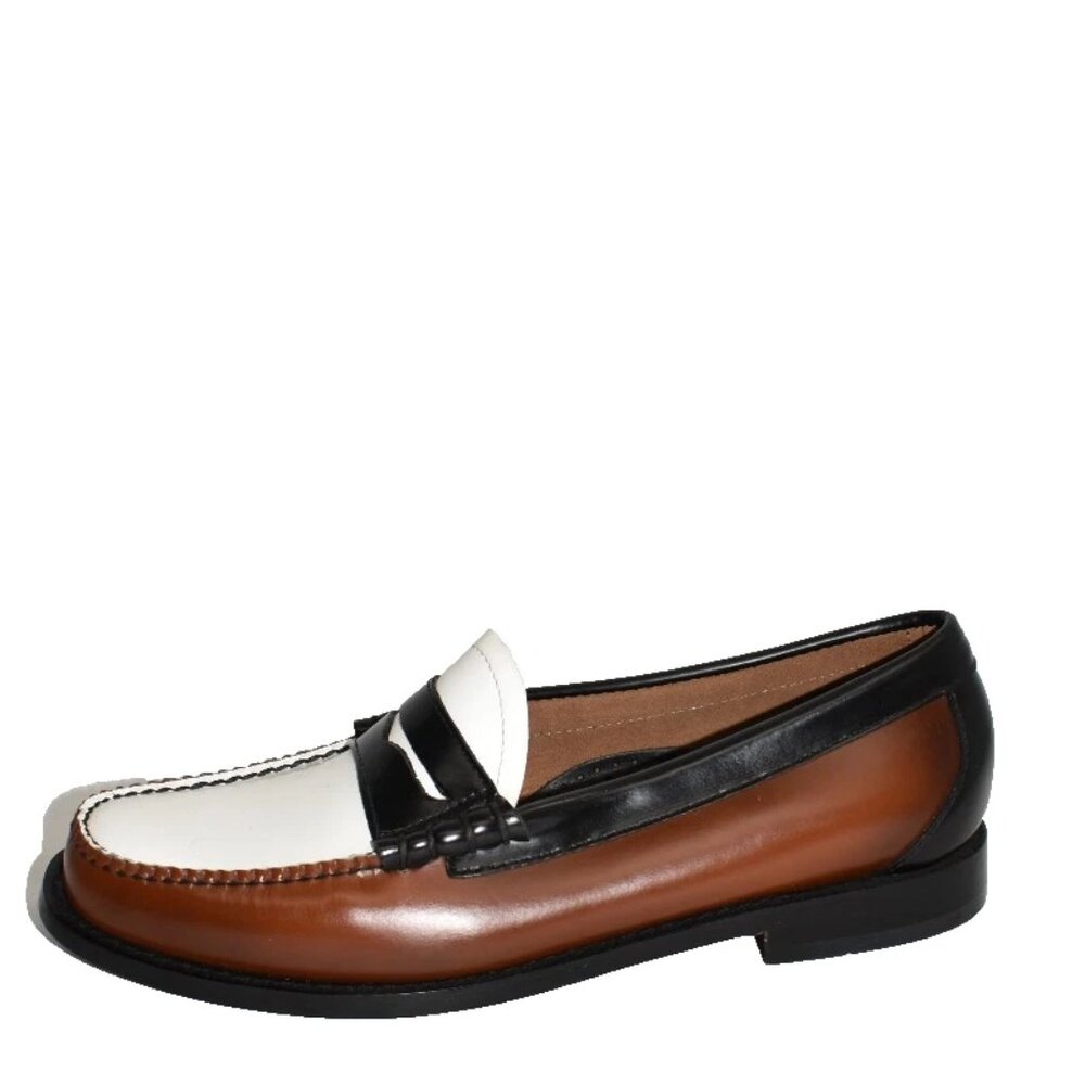 New! G.H. BASS Larson Contrast Penny Loafer Brown White Size 9.5 DD500